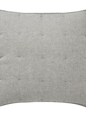 Pottery Barn Belgian Flax Linen Pillow Sham Covers Euro Flagstone Gray NEW NWT